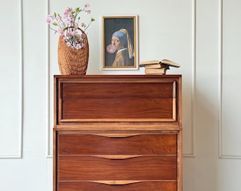 Mid Century Natural Finish Dresser  | 1950 MCM Chest | MCM Dresser