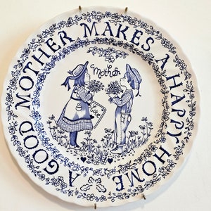 Vintage  Blue Plate Wall Plate Decor | Mothers  Day Gifts | Gifts for Her  | Home Decor