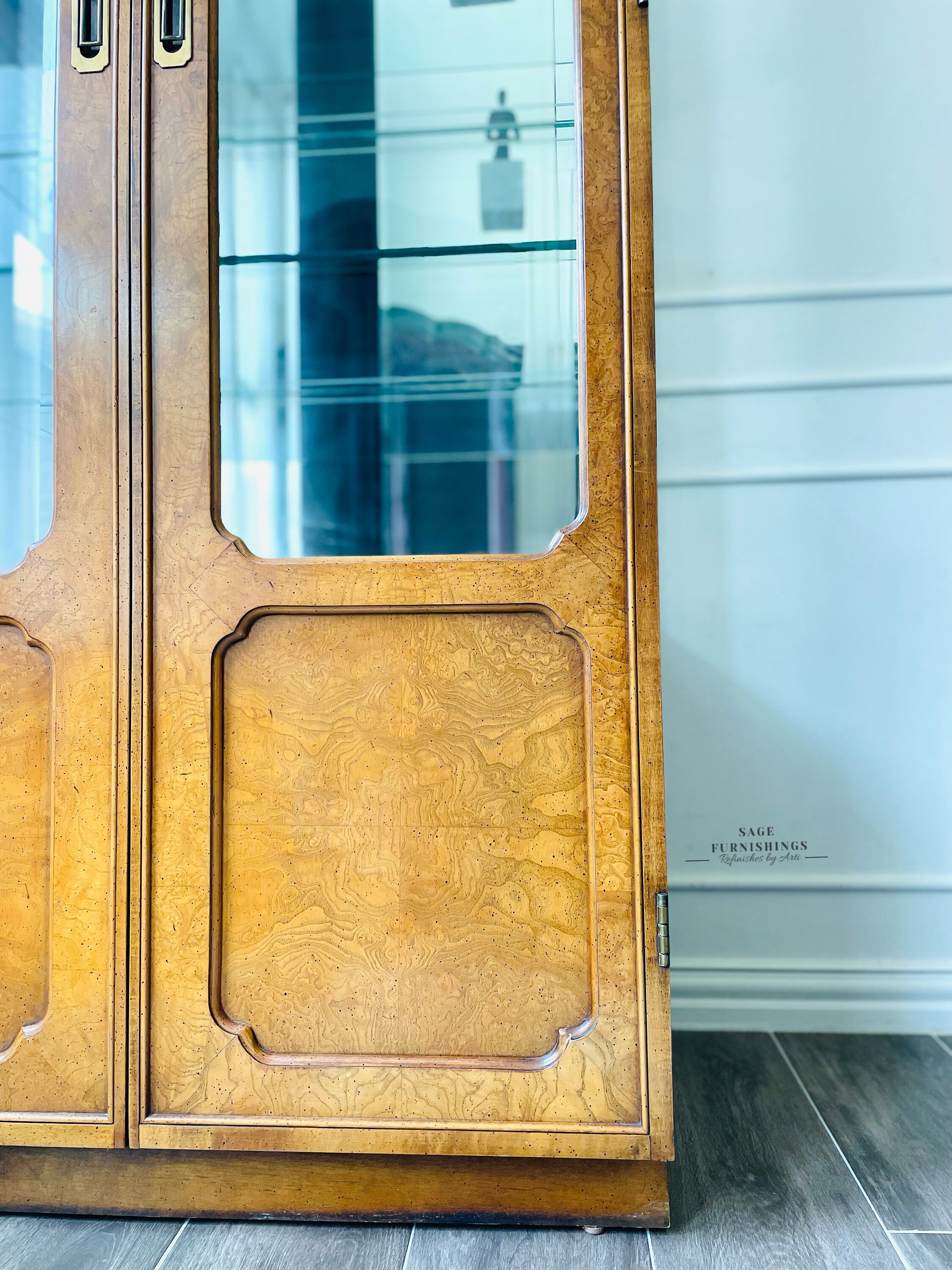 MCM Curio Bookcase China Hutch Mid Century Etsy