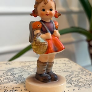Hummel Figurine Gretel Little Shopper | Charming Collectible & Gift for Figurine Lovers | Vintage Style Decor