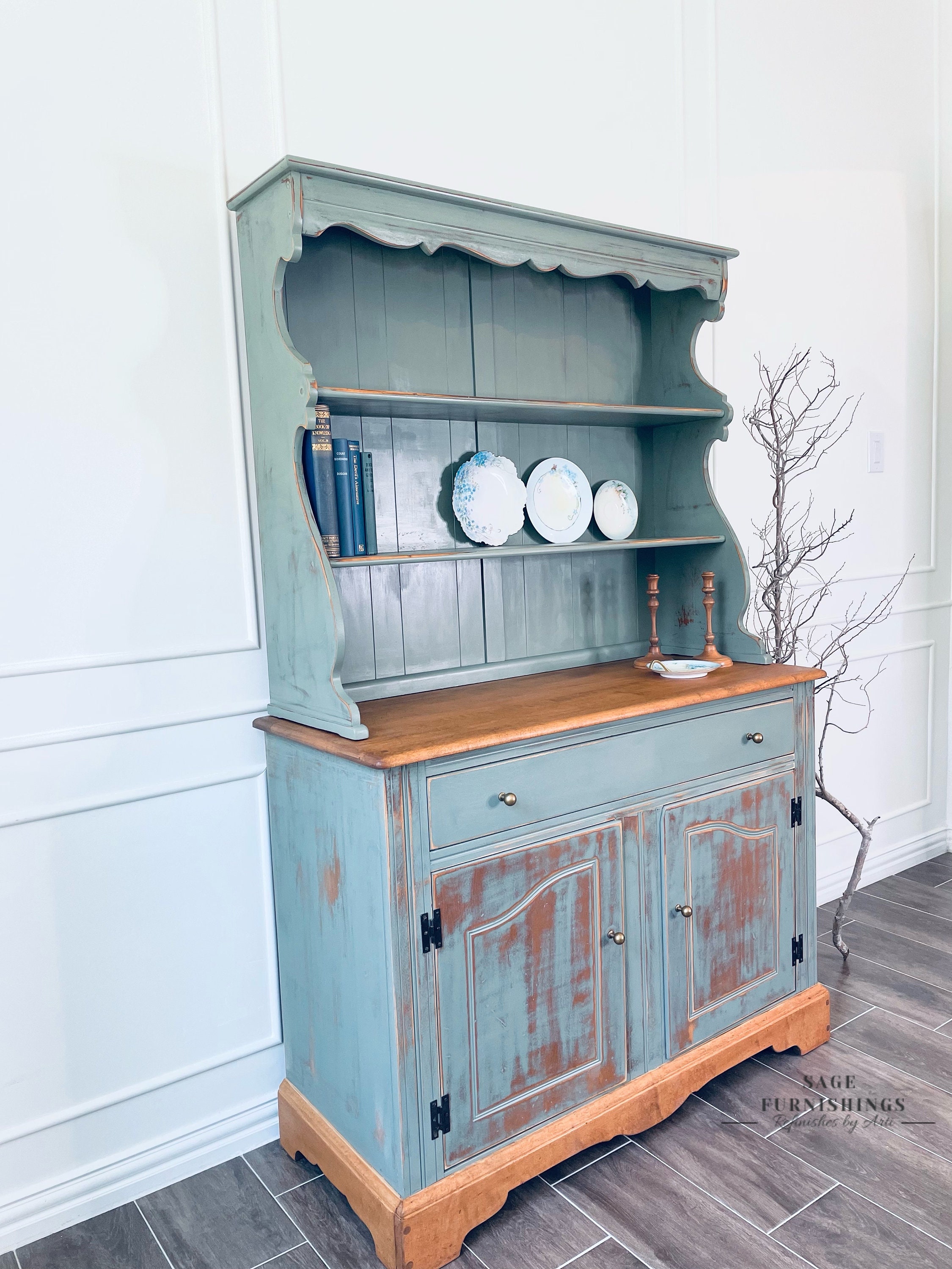 Farmhouse Hutch Kitchen China Hutch and Buffet Cottage Country Etsy