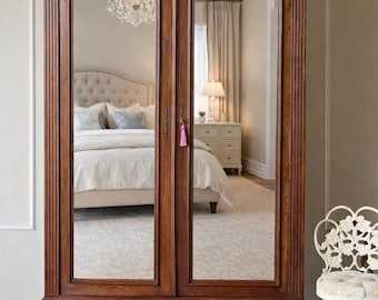 Antique European Wardrobe | Vintage Linen Cabinet | English Cabinet | Free Shipping