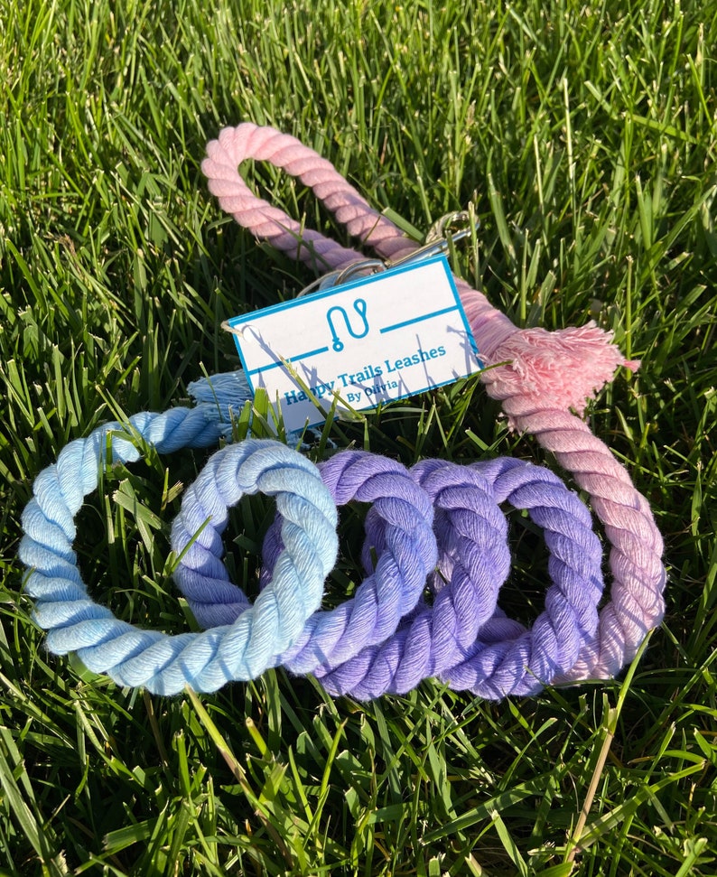 COTTON CANDY Soft Cotton Rope Dog Leash/lead pink Purple Etsy