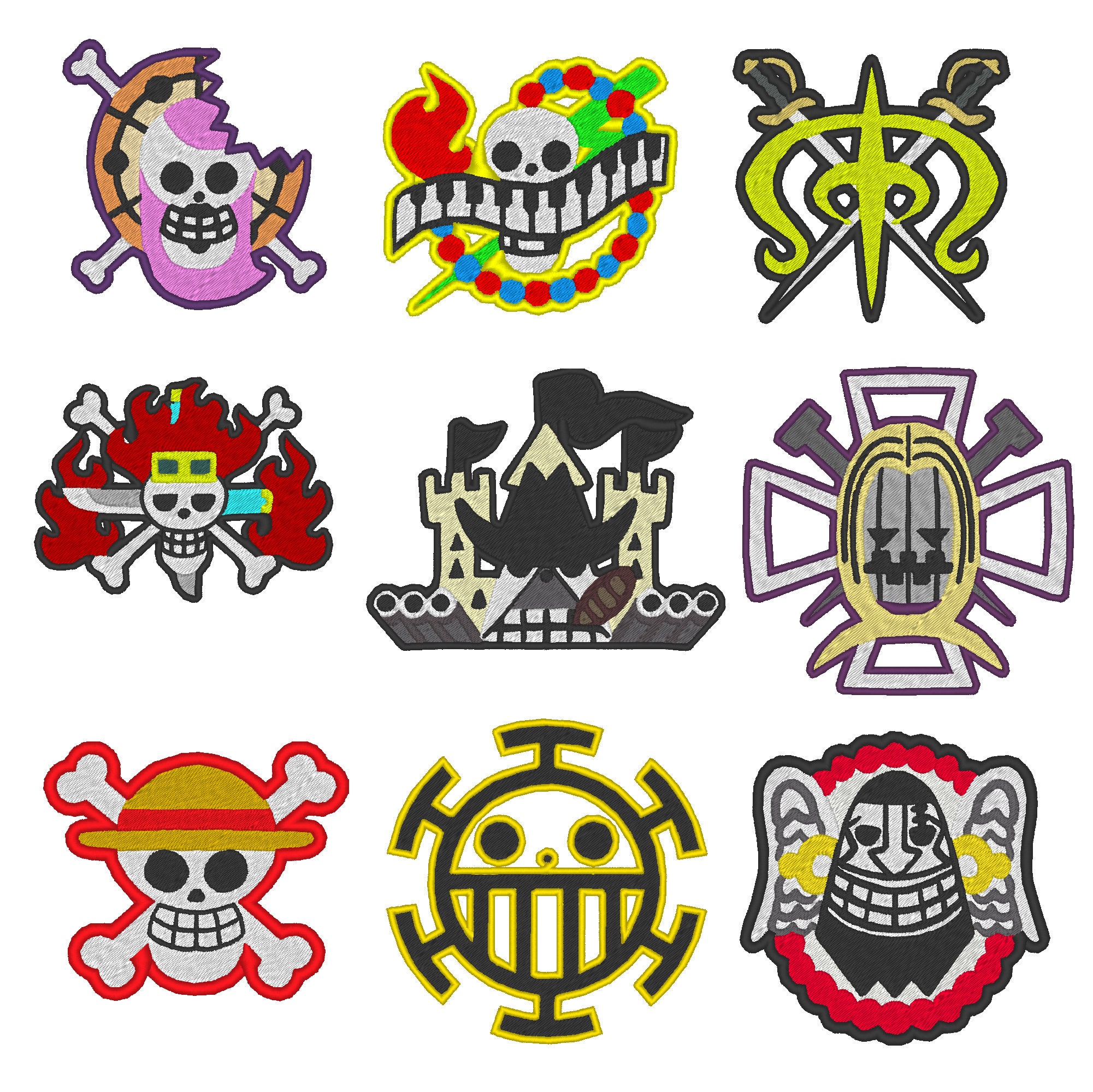 Crew Flag: One Piece Digital Embroidery 4x4 