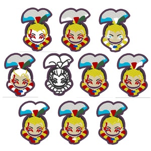 Kefka Palazzo: Final Fantasy - Digital embroidery - 4"x4"