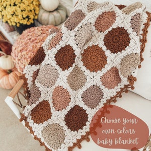 Custom sunburst granny square crochet baby blanket, granny square blanket, stroller blanket, crochet baby blanket, toddler blanket, baby gif
