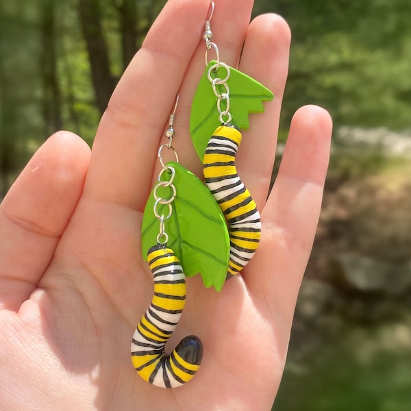 Monarch Caterpillar Earrings