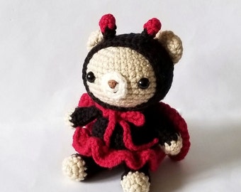 PDF PATTERN- Ladybug Bear - Crochet Pattern