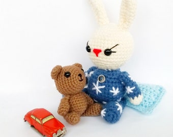 PDF PATTERN- Christmas Jammies Bunny- Crochet Pattern