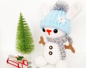 PDF PATTERN- Snowman Bunny- Crochet Pattern