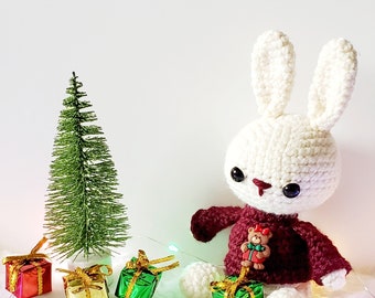 PDF PATTERN- Festive Sweater Bunny- Crochet Pattern