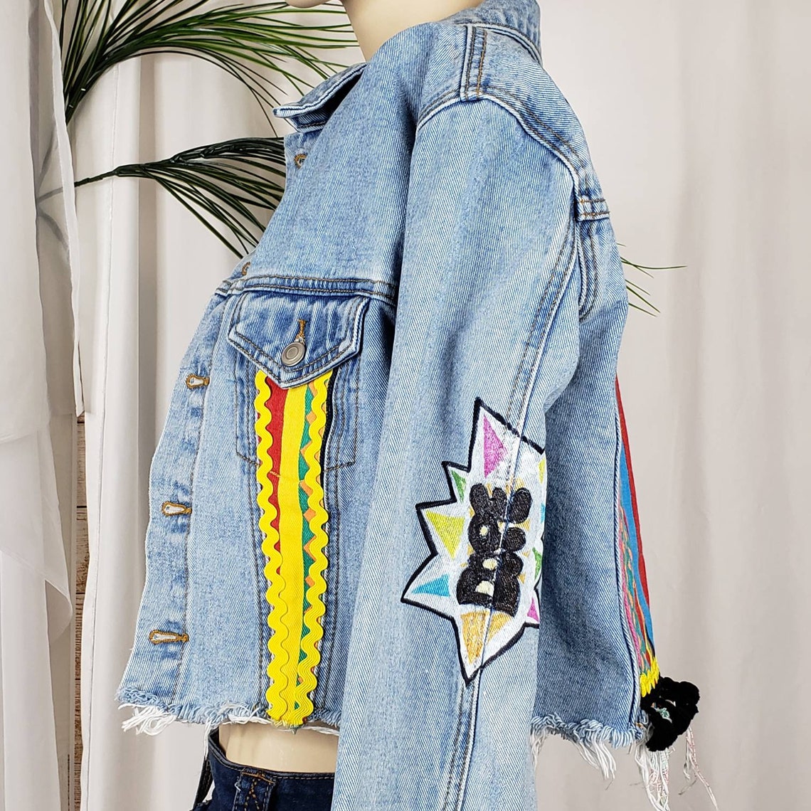 Custom Painted Embroidered Denim Jacket Salt n Pepa Hip Hop Etsy