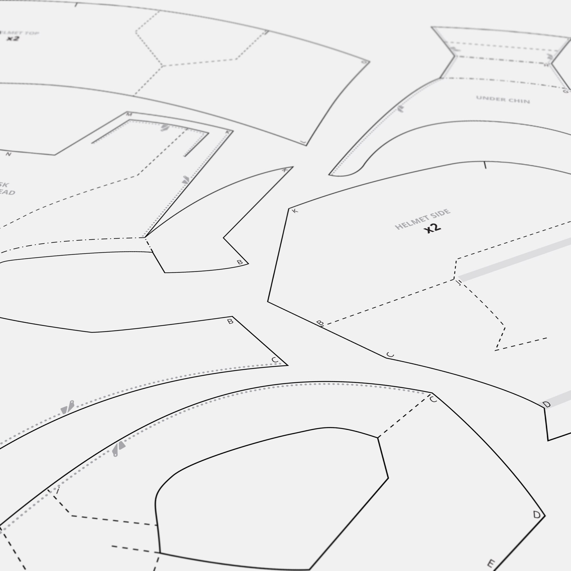 MKXLVI Helmet Foam PATTERN / TEMPLATE Etsy
