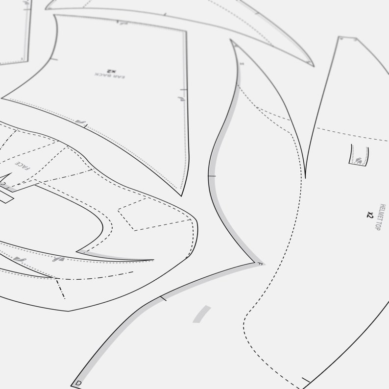 Wolverine Helmet Foam PATTERN / TEMPLATE | Etsy