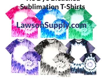 Sublimations-Blanko-Shirt FAUX BLEACH T-Shirt Tie Dye 95% Polyester Erwachsenen- / Kindergrößen!
