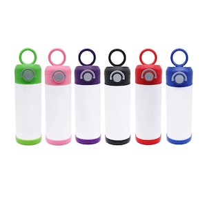 Train Icons Pop-Up Straw Bottle with Strap