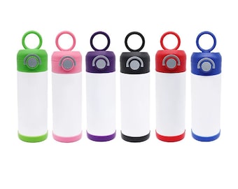 12oz Sublimation Tumbler Kids Water Bottles With Pop Up Handle Lid
