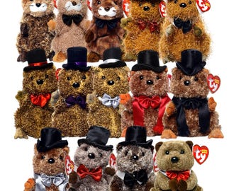 Ty Beanie Babies Punxsutawney Phil Dia da Marmota 2003-2009 Várias versões disponíveis