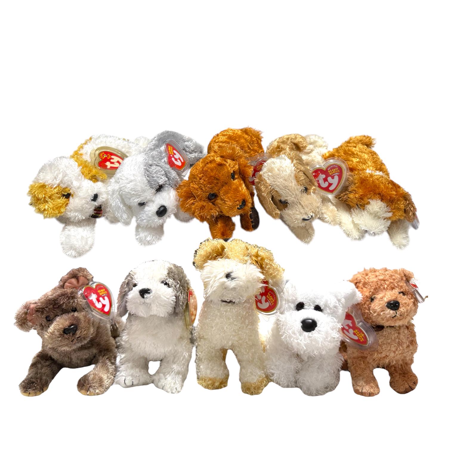 Ty ビーニーベイビーズ 犬 フィッツ、ハーダー、スカンピー、ス