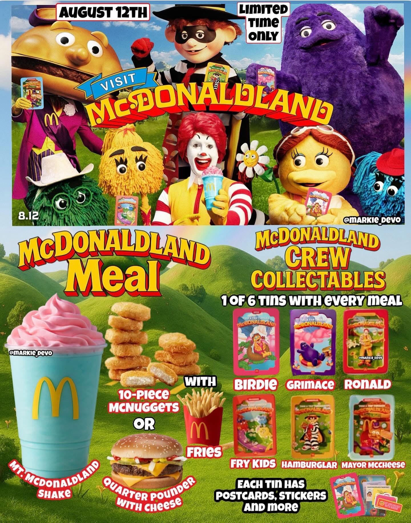 マクドナルドのハッピーミールのおもちゃ マクドナルドランドの缶入り