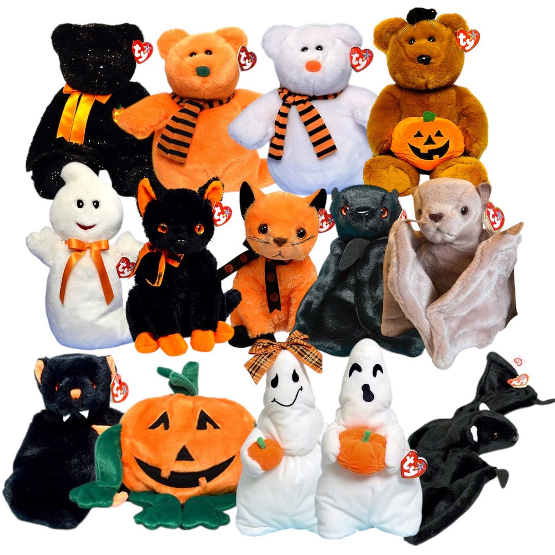 Ty Beanie Buddies Bats & Halloween Batty, Radar, Bat-e, Shivers