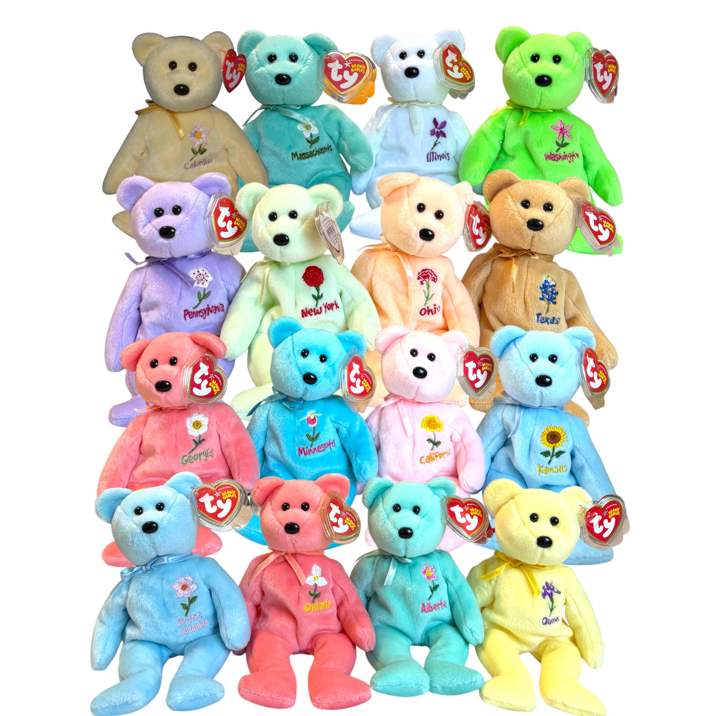 Ty Beanie Babies State Flower Bears and Canada Province Flower