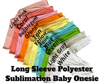 BABY ONESIE Long Sleeve Sublimation Baby Toddler Long Sleeve Shirt Polyester With Cotton Feel