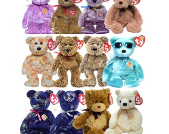 Ty Beanie Babies Bears BBOM Dabbles, Picnic, Popcorn, Comet, Astra, Alani, Thank You Bear, Dreamer, Lex, Harry, Beary Much, Huntley