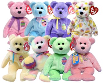 Ty Beanie Babies Easter Bears Eggs Bonnet Eggbeart