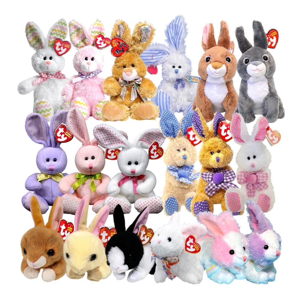 Ty Beanie Babies Spring Easter Bunnies, Rabbits & Bears With Bunny Hats ...
