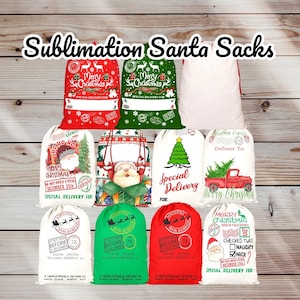 Sublimation Santa Sack Santa Bags For Christmas Presents Just Add Name