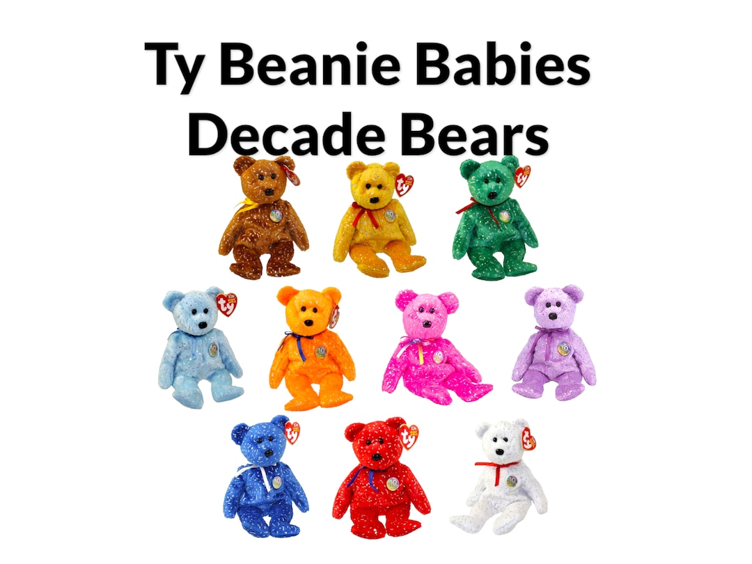 Ty Beanie Babies Decade the Bear 10th Anniversary Release - Etsy Ty Beanie Babies Decade the Bear 10th Anniversary Release - Etsy