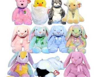 Conejitos de Pascua Ty Beanie Buddies, corderos Flippity, Floppity, Hippity, Hoppity, Eggbert, Huevos, Hopper, Chops, Meekins, Hippie