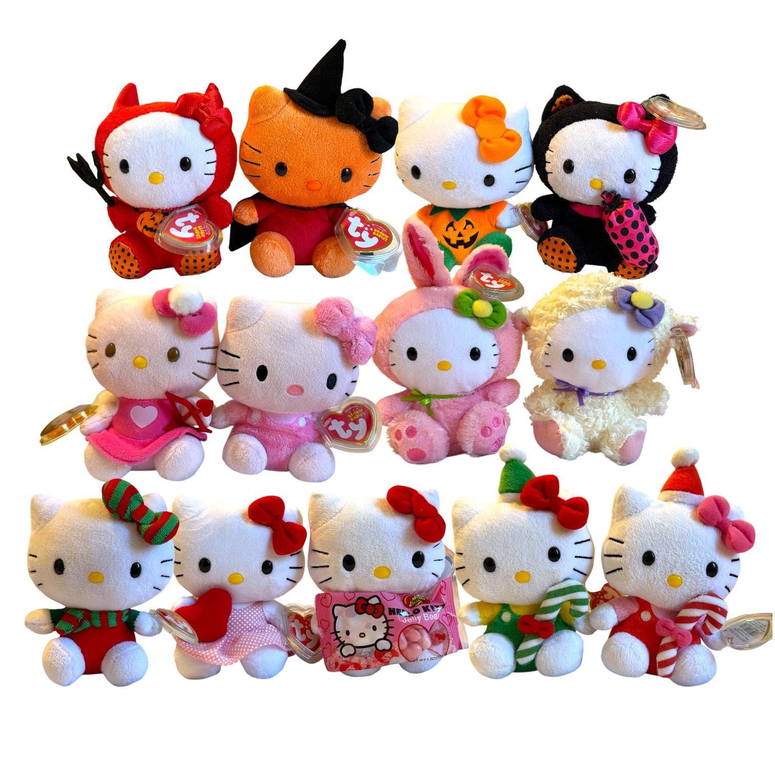 Ty Beanie Babies Hello Kitty Plush Halloween, Christmas, Easter