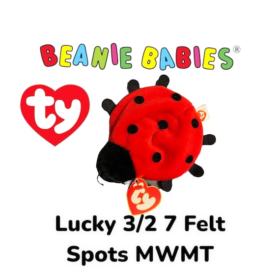 3rd Generation Ty Beanie Babies Rare. Lucky, Twigs, Tusk, Goldie