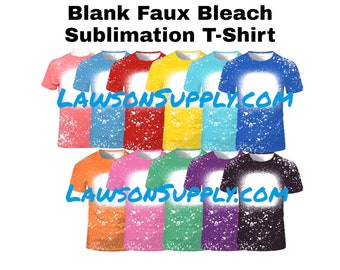 Sublimatieshirt FAUX BLEACH polyester blanco T-shirt kinderen volwassenen tot 4XL