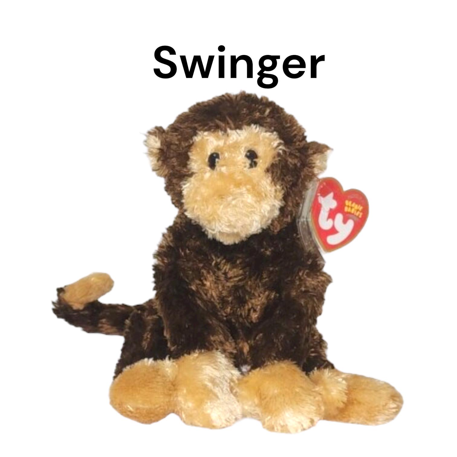 Ty Beanie Babies Monkeys Chopstix Mooch Bonsai Fumbles Swinger Charlie