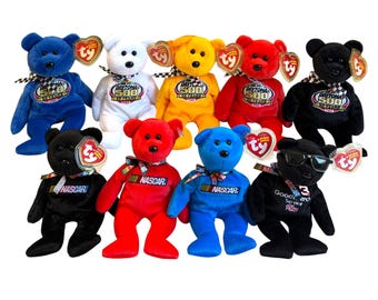 Ty Beanie Babies NASCAR Beanies No. 3 (Dale Earnhardt) Racer and Racing Gold