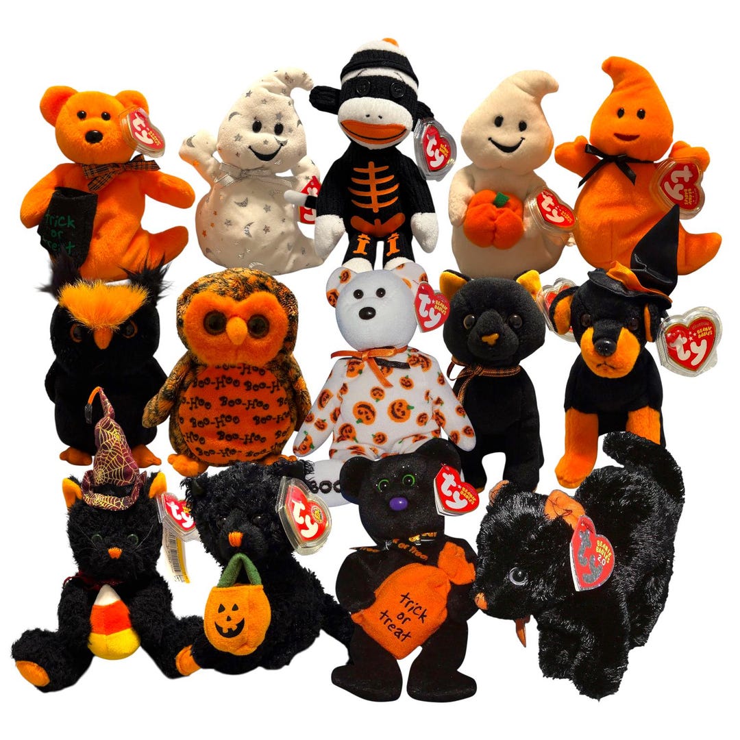 ty Beanie Babies ぬいぐるみ Ty Beanie Babies Halloween Frightful Haunted, Vanish, Trickster