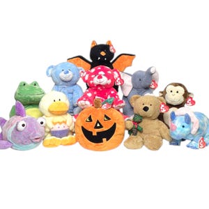 Colección Ty Beanie Babies Pluffies: Lovesy, Windchill, Zips, Clomps, Stomps, Whiffer, Merlin y más