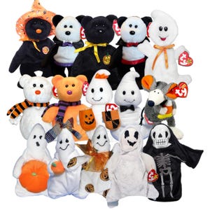 Ty Beanie Babies Halloween Hocus, Pocus, Count, Bearon Van Pyre, Shivers, Quivers, Spooky, Creepers, Pumkin, Sheets, Ghostio, Ghoul, Ratzo