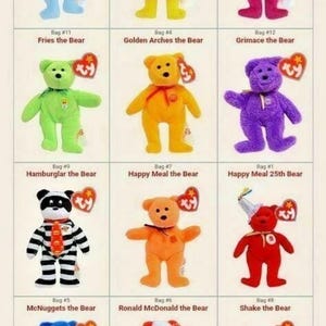 2004 McDonald’s Ty Teenie Beanie Babies 25 Year Anniversary