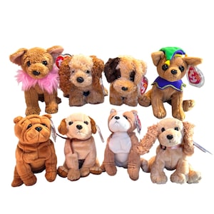 Ty Beanie Babies Dogs Deputy Divalectable Punchline Badges Houston Sis Crinkles Fearless