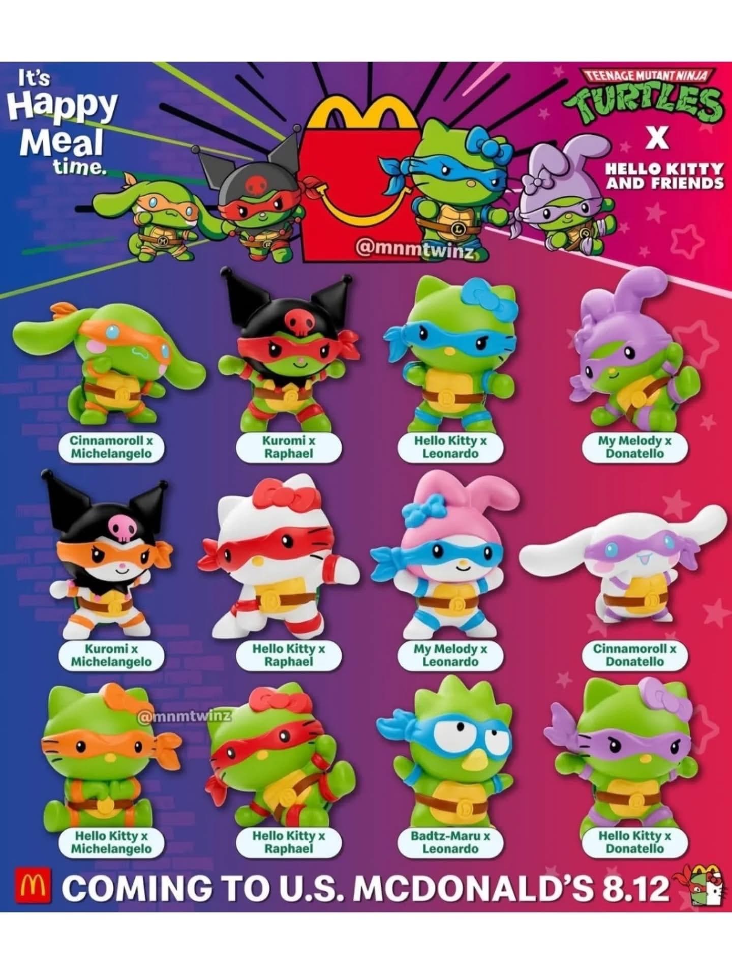 ミュータント　タートルズ　ハローキティ　マクドナルド　ハッピーセット ハローキティ×ニンジャタートルズ、米国マクドナルドのハッピー
