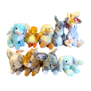Ty Beanie Babies Osterhase Kaninchen Und Küken Winksy Binksy Minksy Cottonball Frühling Karotten Chickie Peeps Hopper