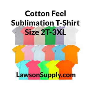 Sublimation T-SHIRT Blank Kids And Adult Sizes Polyester With Cotton Feel