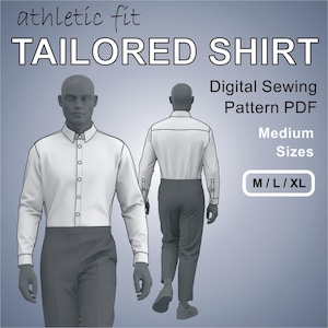 Slim Fit Dress Shirt Pattern - Etsy