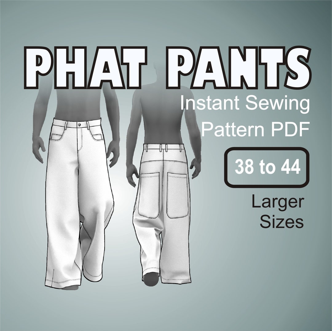 Phat Pants Wide Leg Rave Pants - Oversized Skater Baggy Jeans