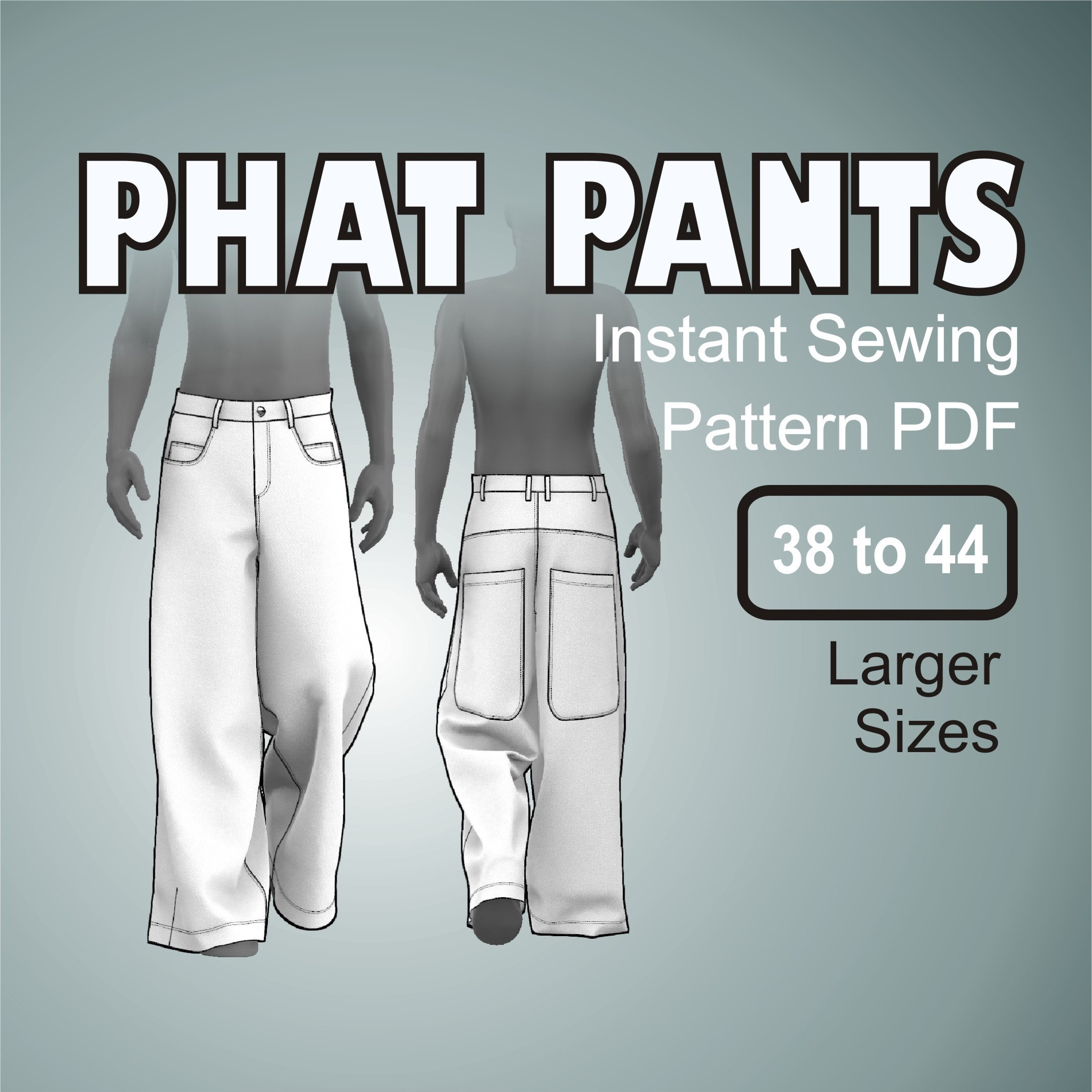 Phat Pants Wide Leg Rave Pants - Oversized Skater Baggy