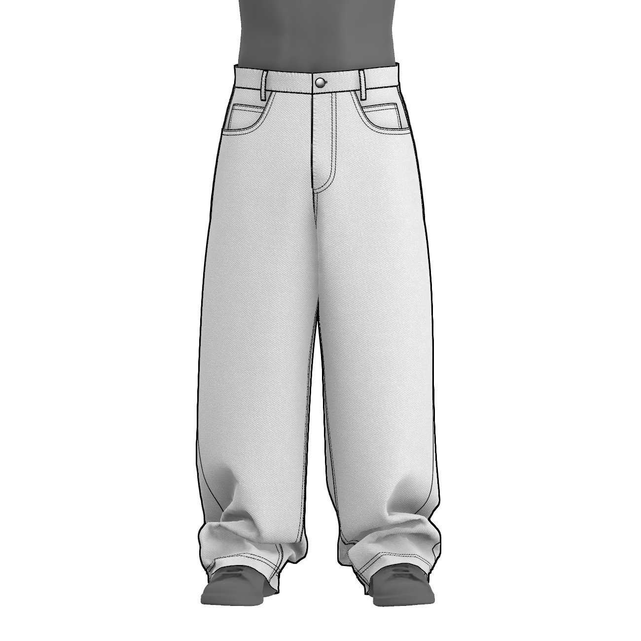 Baggy Jeans 02! - Oversized Loose Fit Jeans - Baggy Pants Digital